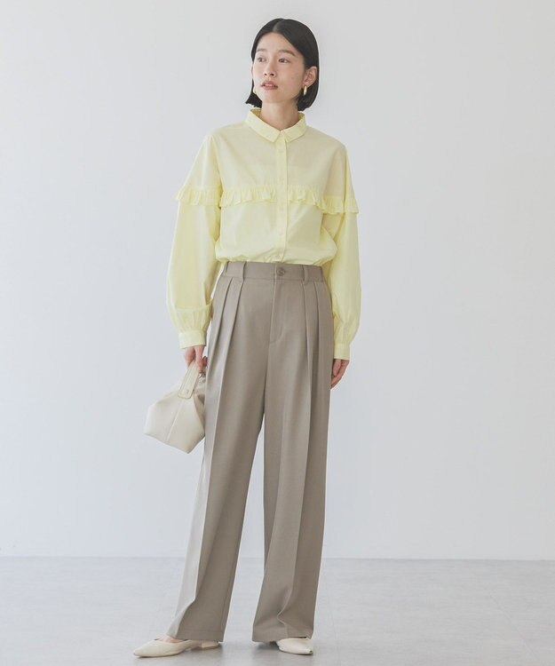 AMERICAN HOLIC イージーケアフリルシャツ Yellow