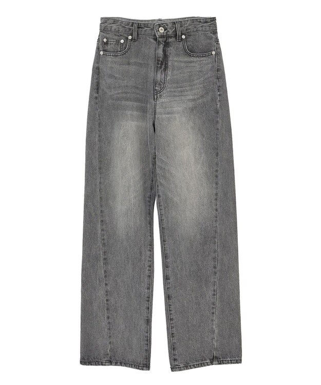 YECCA VECCA ルーズストレートデニムパンツ Gray