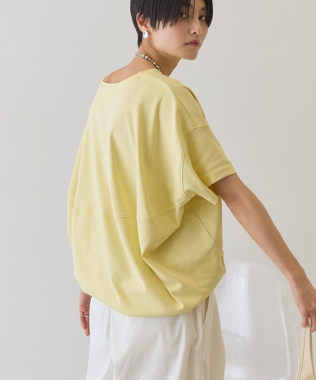 AMERICAN HOLIC 【接触冷感+UVカット】半袖コクーンカットプルオーバー Yellow