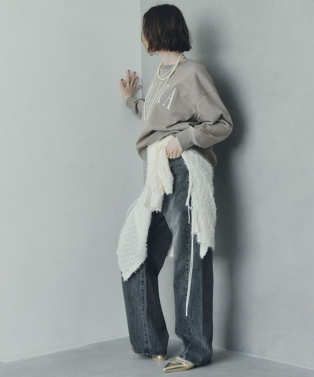 YECCA VECCA ルーズストレートデニムパンツ Gray