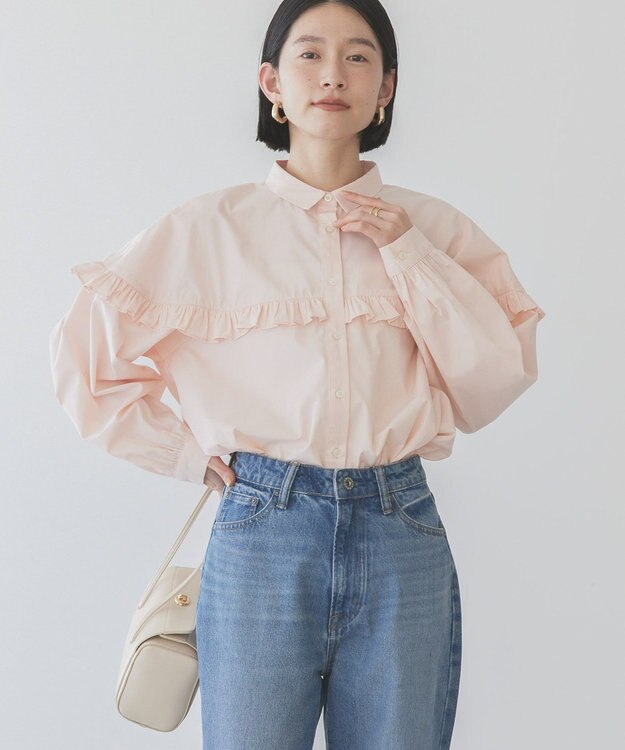 AMERICAN HOLIC イージーケアフリルシャツ Pink