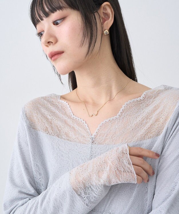 earth music&ecology 【吸湿発熱】【2WAY】あったかフェミニンインナー（２ｗａｙネック） Light Gray