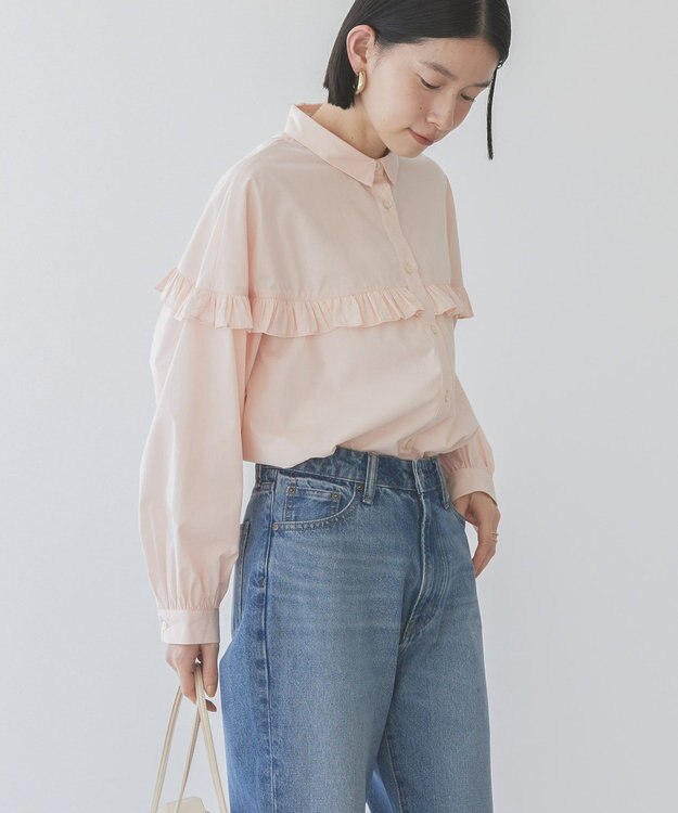 AMERICAN HOLIC イージーケアフリルシャツ Pink