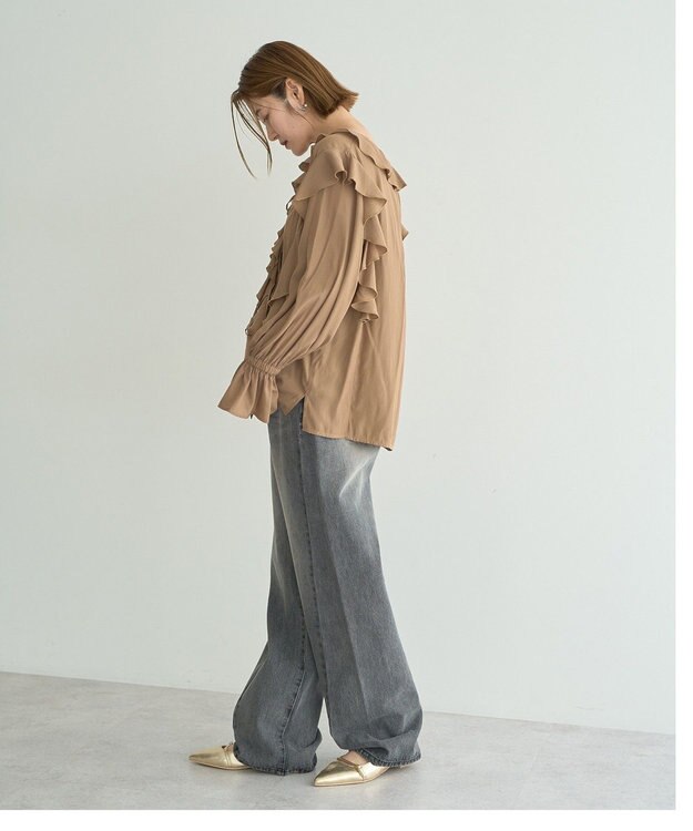 YECCA VECCA ルーズストレートデニムパンツ Gray