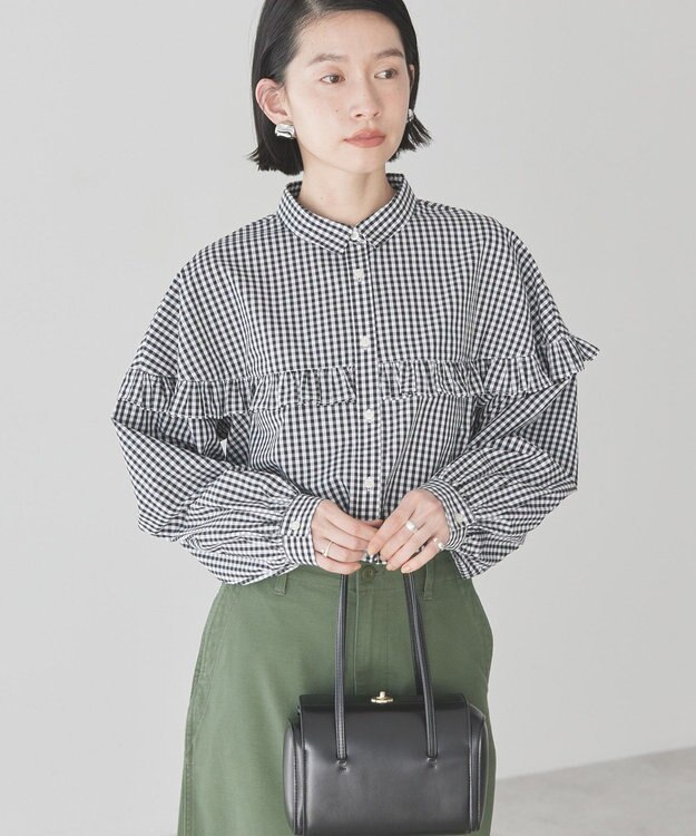 AMERICAN HOLIC イージーケアフリルシャツ Gingham Check