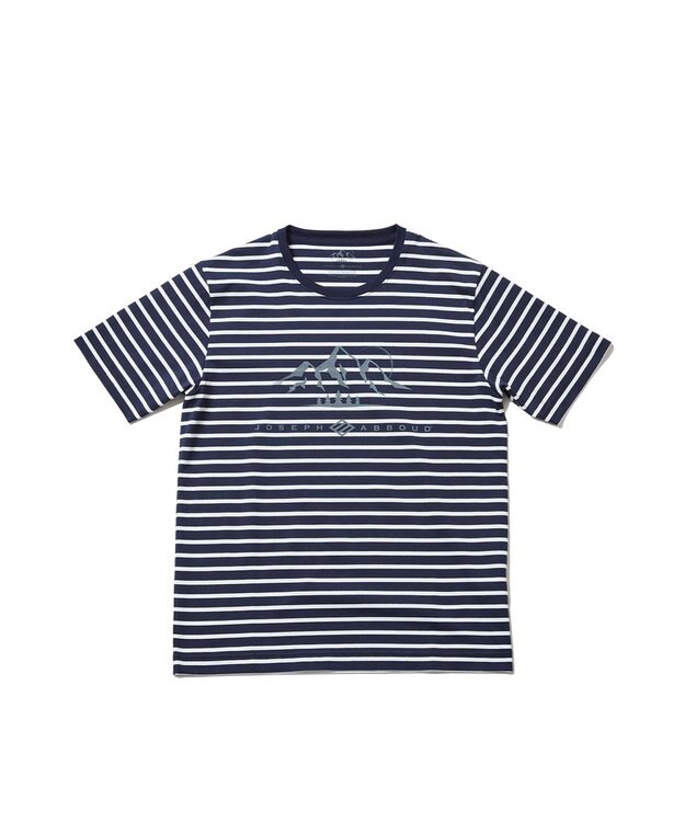 JOSEPH ABBOUD MOUNTAIN 【UNISEX】ギザンティ天竺ボーダー Tシャツ ネイビー系2
