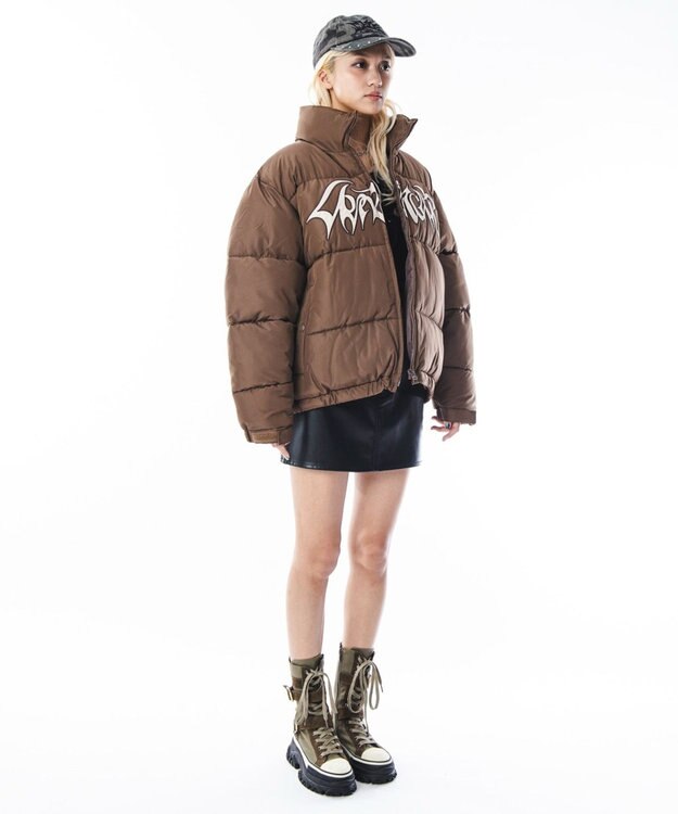 WEGO 【ユニセックス着用ITEM/MLサイズ展開】パファーグラフィックブルゾン ブラウン