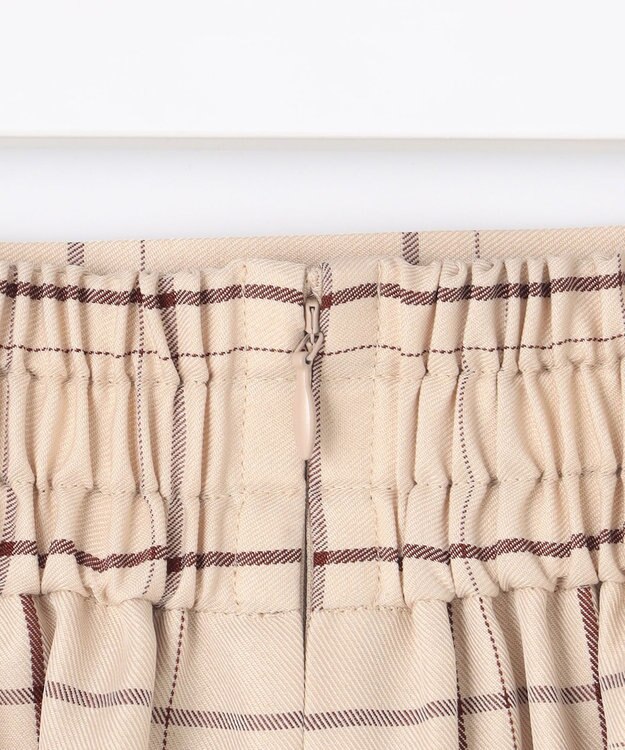 Feroux 【洗える】プリーツコンビチェック スカート ベージュ系3