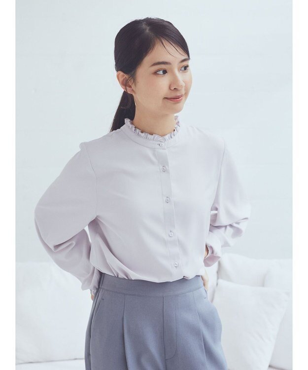 earth music&ecology ２ｗａｙフリルブラウス Light Pink