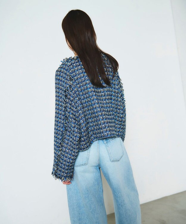 GRACE CONTINENTAL フリンジドルマンジャケット ブルー