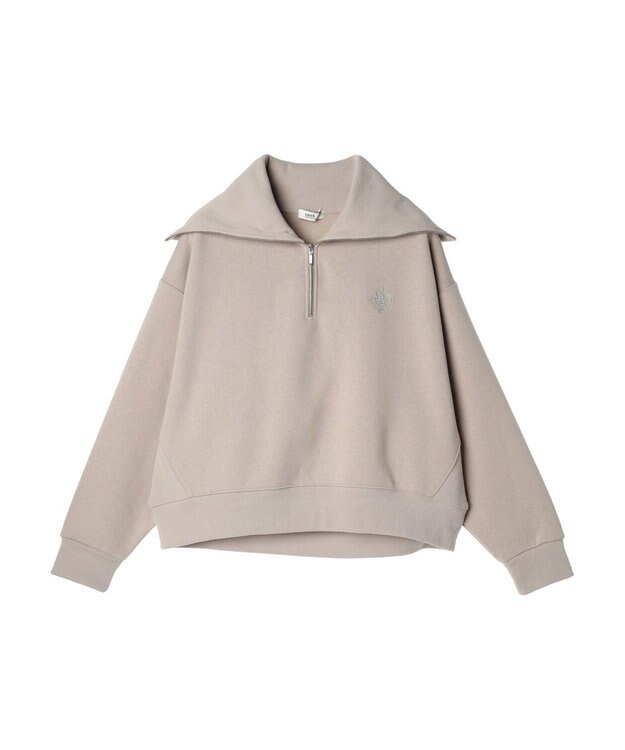 earth music&ecology ハーフＺＩＰ裏起毛プルオーバー Pink Beige