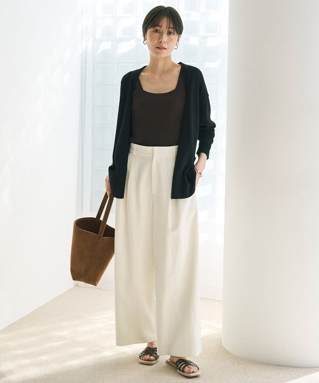 UNFILO タックワイドパンツ エクリュ