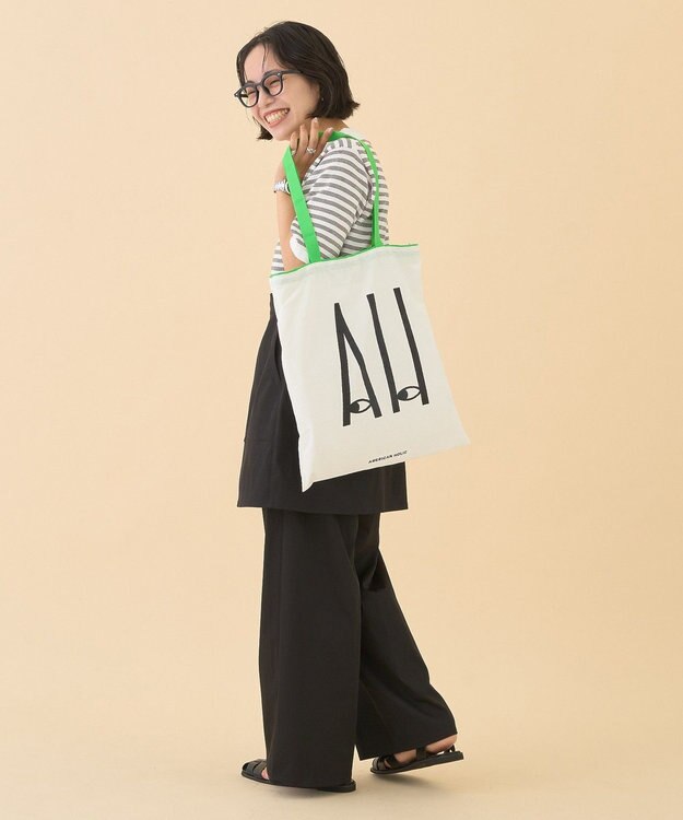 AMERICAN HOLIC カラーハンドルホリホリトートバッグ Green