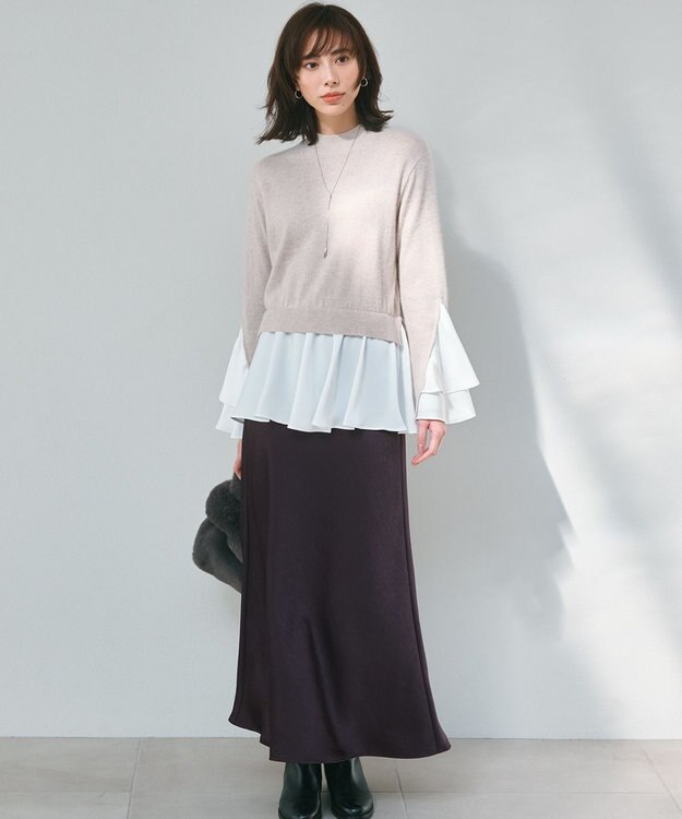 23区 ドロップメタル ラリエット ネックレス シルバー系