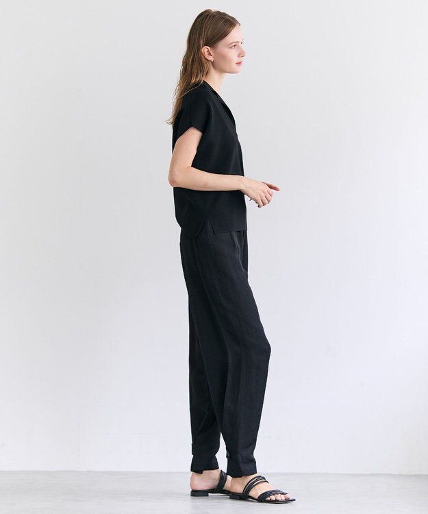 BEIGE， BERNARD / リネン混 ヘムタグ 2WAYパンツ Black