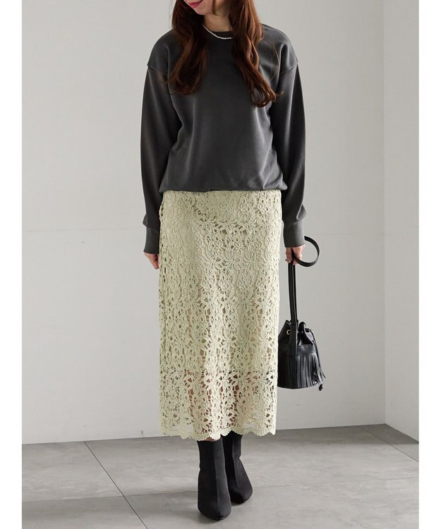 Te chichi プレート付き裏毛PO チャコールグレー