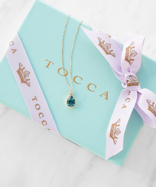 TOCCA 【WEB＆数量限定】PIECE OF FLOWER NECKLACE K18 ロンドンブルートパーズ ダイヤモンド ネックレス ロンドンブルートパーズ
