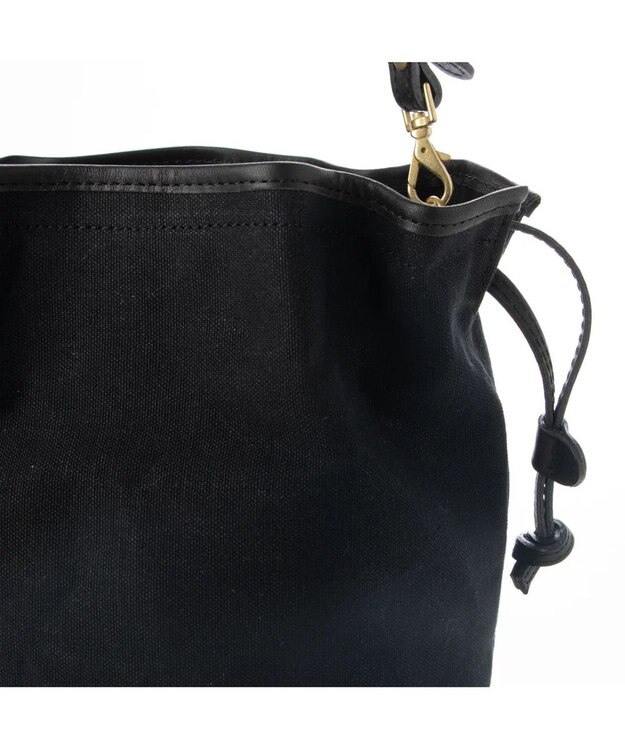 UNBILLION perche パラフィン防水キャンバスドロストショルダーバッグ ブラック