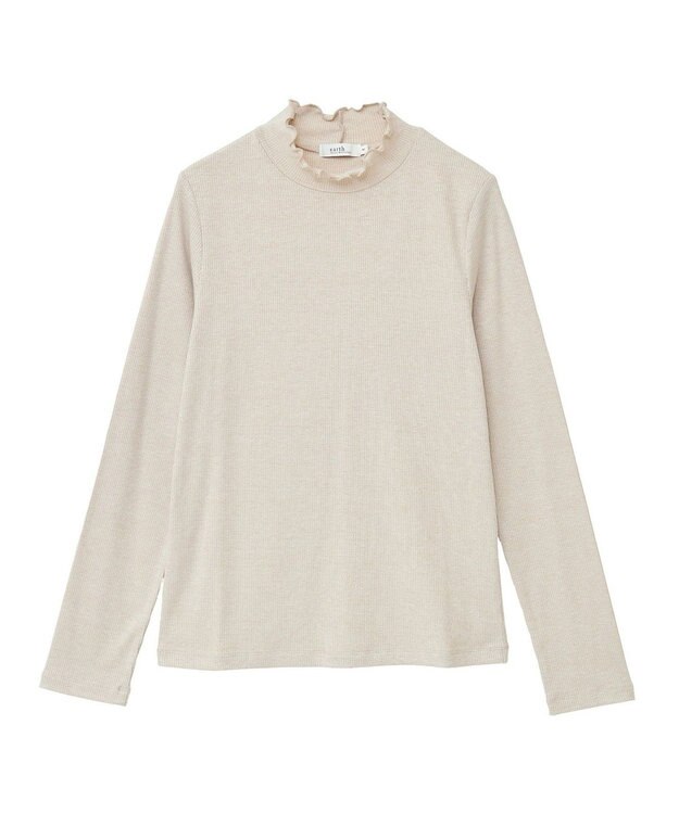 earth music&ecology ラメテレコハイネックプルオーバー Beige