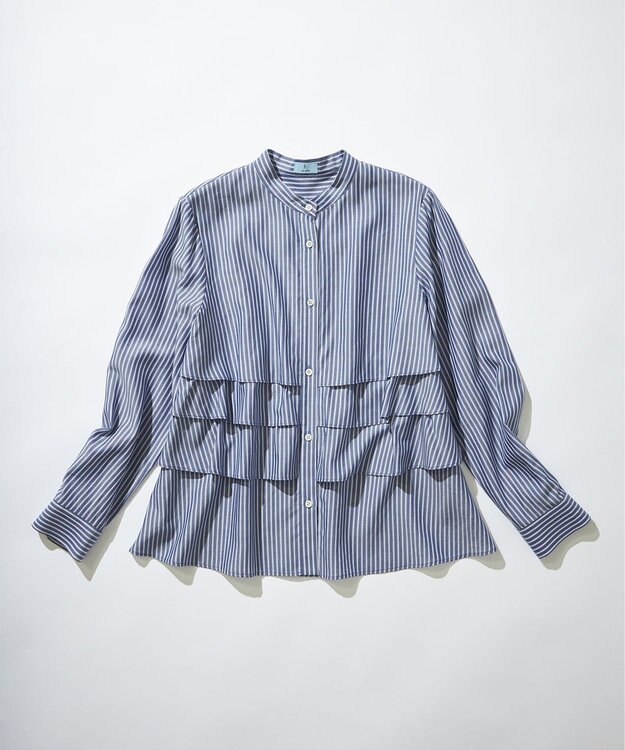 組曲 【WEB限定カラーあり】リヨセルシャーティング ティアードブラウス 【WEB限定】ブルー系9