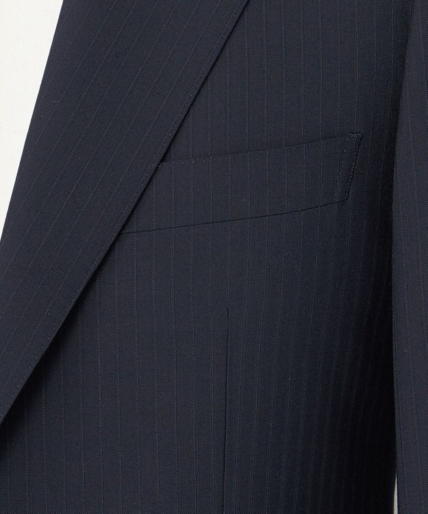 GOTAIRIKU 【オールシーズン対応】WOOL×POLYESTER ライトウェイト スーツ（ネイビーストライプ） ネイビー系1