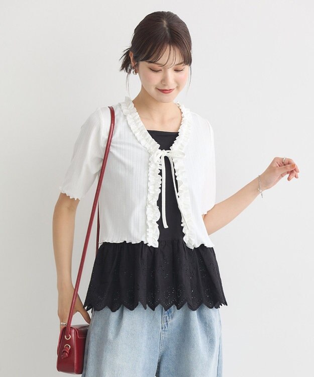 earth music&ecology コットンレースヘムインナー Black