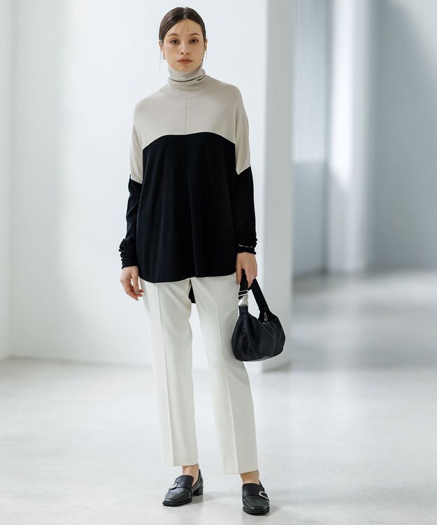 ICB 【洗える】 トリアセボディシェルピーチ スティックパンツ オフホワイト系