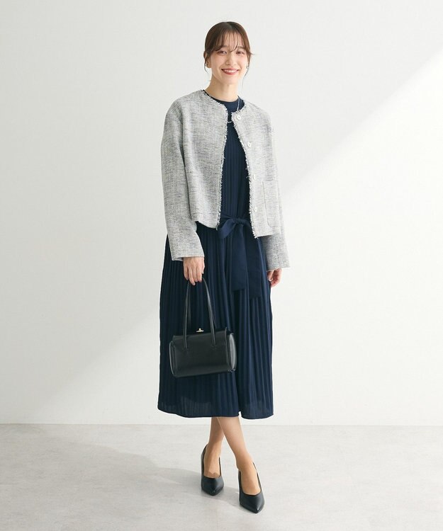 Green Parks ef-de プリーツワンピース Dark Navy