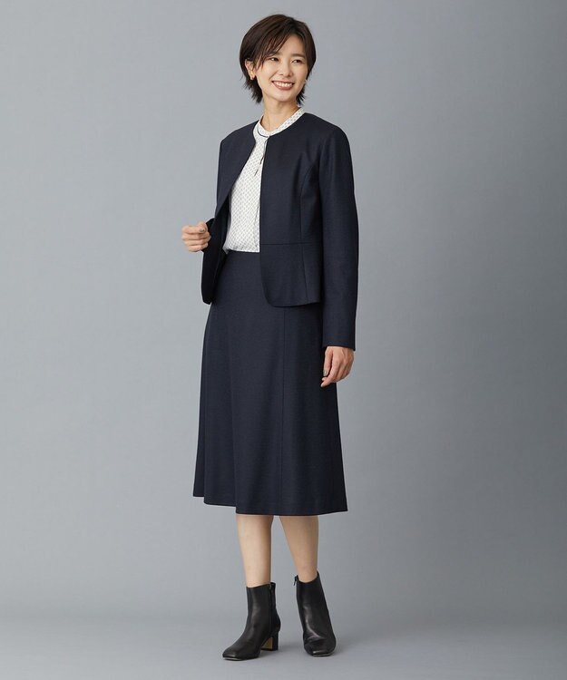 J.PRESS LADIES アクアレジェンドウールジャージー スカート ネイビー系