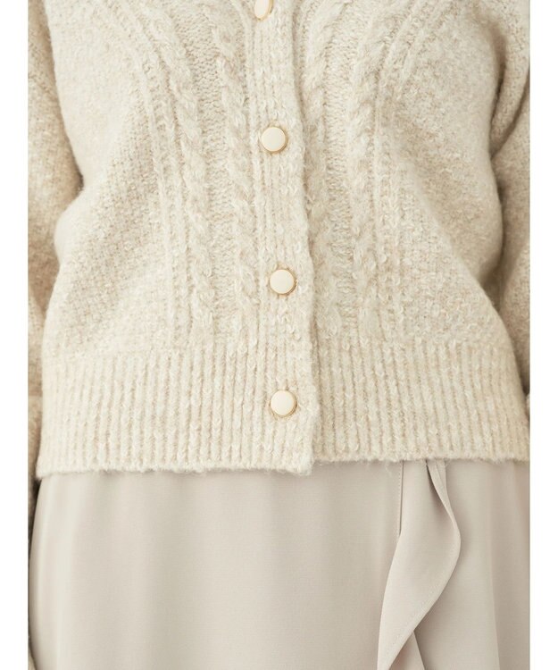 earth music&ecology ラメスラブニットカーディガン Off White