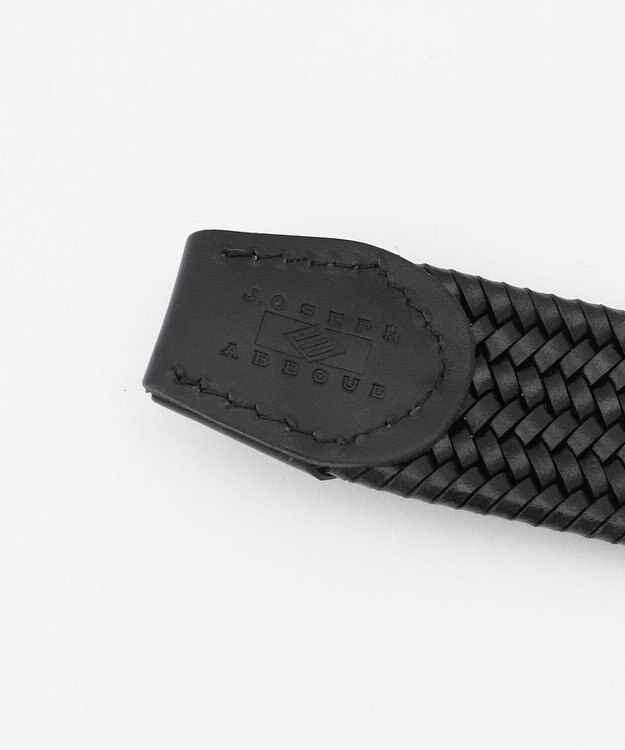 JOSEPH ABBOUD 【キングサイズ・イタリア素材・ストレッチ・日本製】 ストレッチレザー ベルト　30㎜ ブラック系