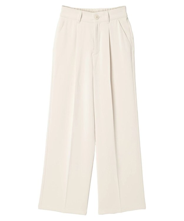 earth music&ecology タックストレートパンツ Ecru