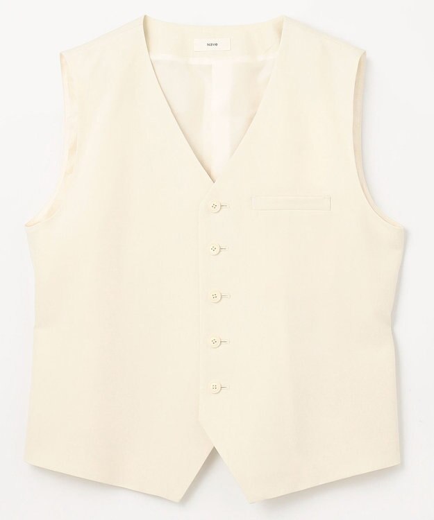 NAVE 【Nave・セットアップ可】ウールポリエステルツイルベスト アイボリー系