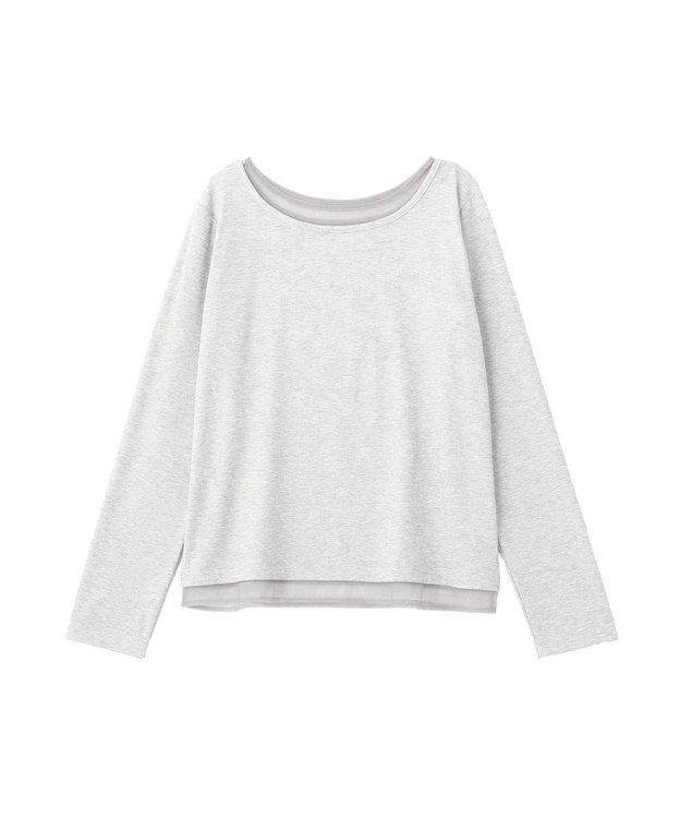 earth music&ecology レイヤード風テレコプルオーバー Light Gray