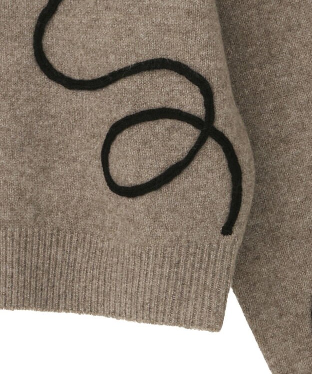 AMERICAN HOLIC コード刺繍ショートカーディガン Beige