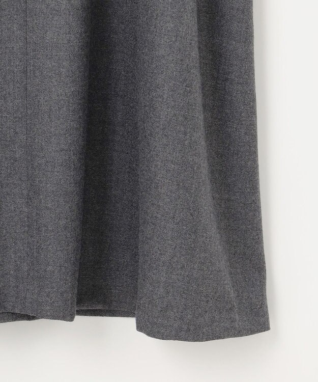 組曲 ウールジョーゼット スリットネックワンピース グレー系