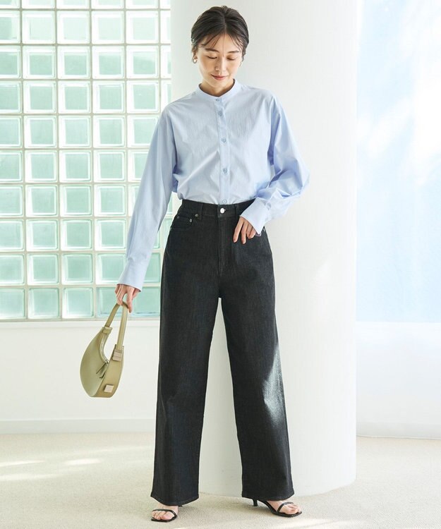 UNFILO 【UNFILO DENIM】撥水ストレッチ ワイドストレートデニム ブラック