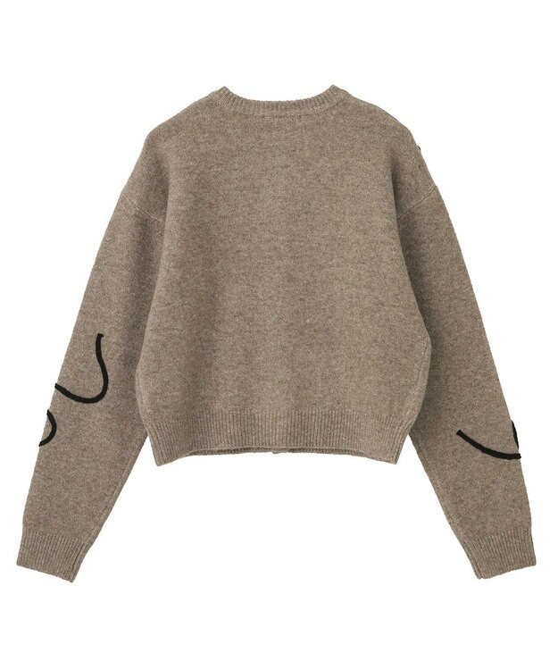 AMERICAN HOLIC コード刺繍ショートカーディガン Beige