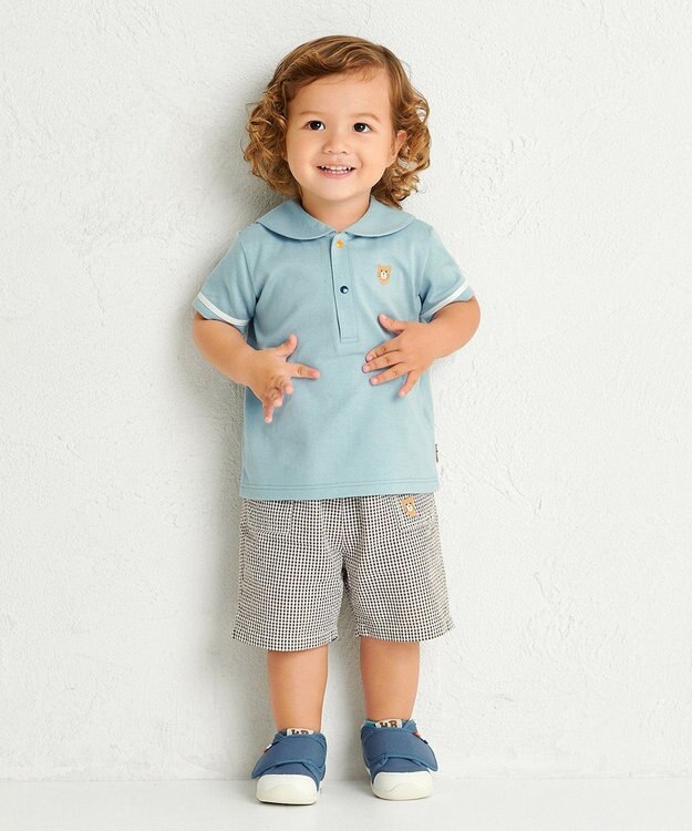 MIKI HOUSE HOT BISCUITS 【80-120cm】サッカー素材 5分丈パンツ ダークブラウン