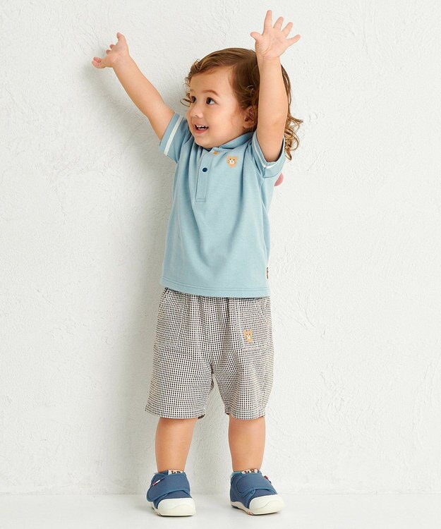 MIKI HOUSE HOT BISCUITS 【80-120cm】サッカー素材 5分丈パンツ ダークブラウン