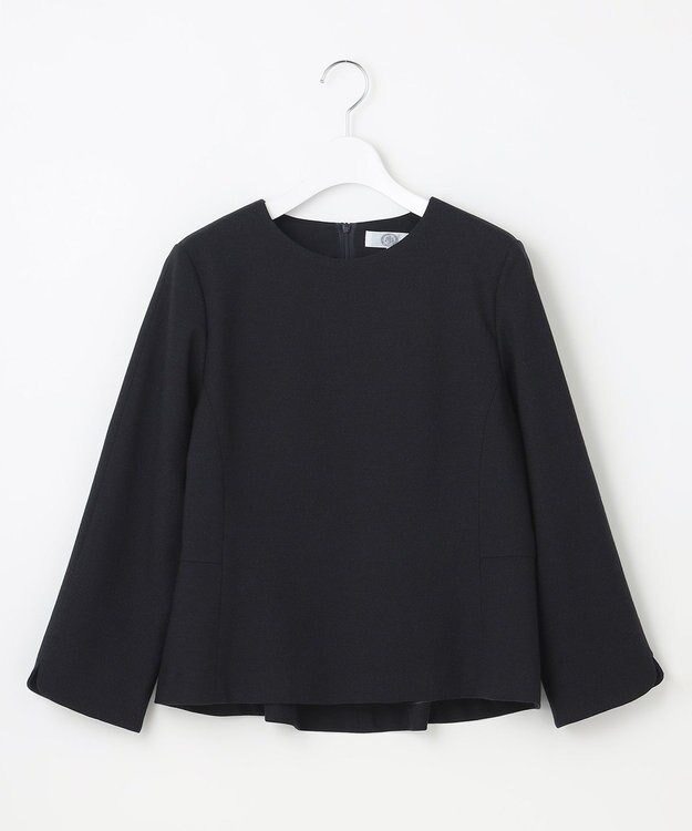 J.PRESS LADIES ライトツイードストレッチ ブラウス ネイビー系