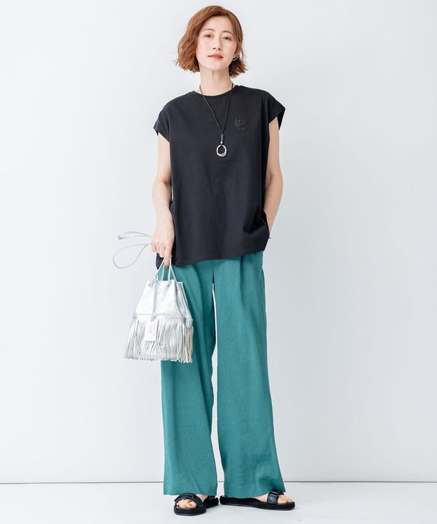 23区 S 【洗える】ポイントロゴ Tシャツ ブラック系