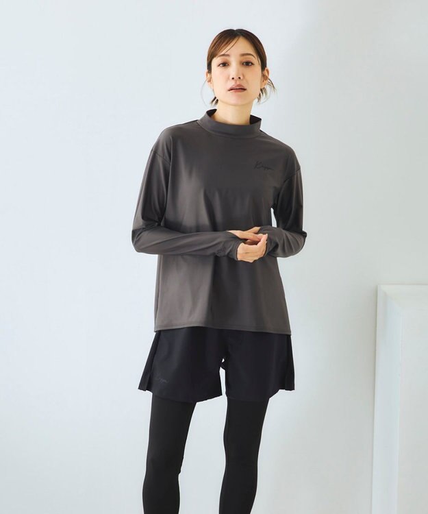 OP／FILA 【Kappa】ハイネック長袖T5点セット水着　タンキニデザイン ダークグレー