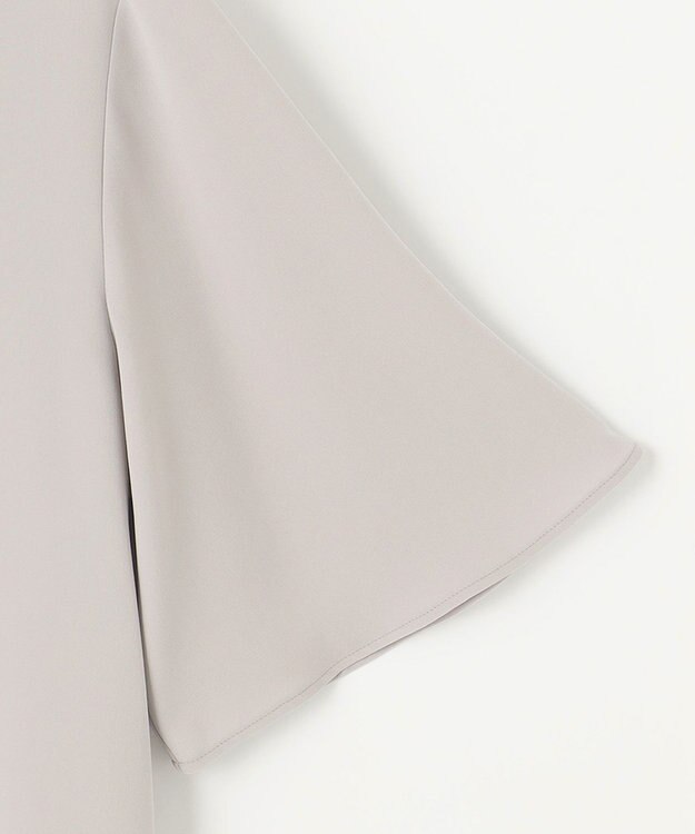 自由区 【XSサイズ～/洗える/セット可】ダブルクロス ブラウス ライトグレー系