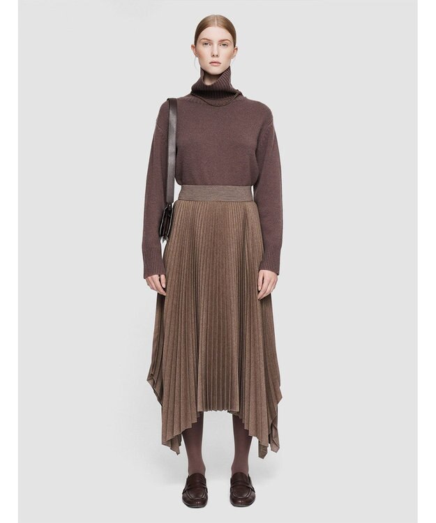 JOSEPH プリーテッドフランネル　スカート Carob Mel