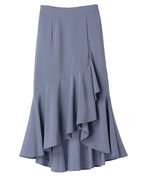 earth music&ecology アシメラッフルヘムスカート Blue