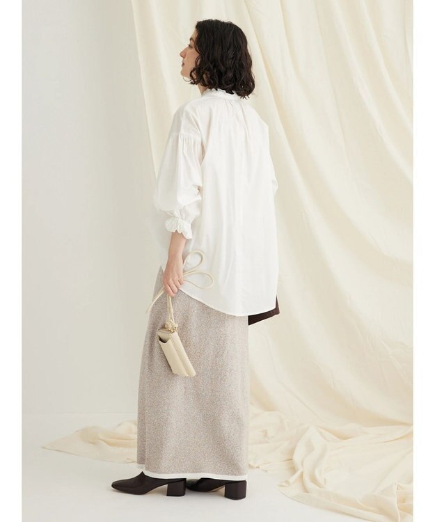 CRAFT STANDARD BOUTIQUE パールボタンピコフリルブラウス Off White