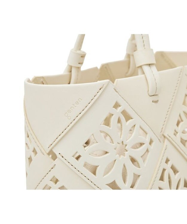 genten サスカットバスケット手提げバッグ＜M＞ シロ