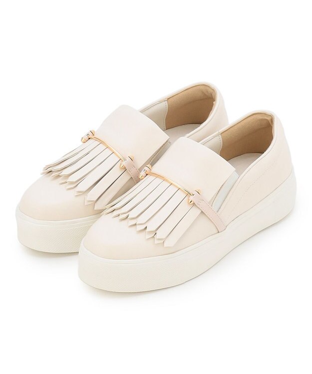 TOCCA 【晴雨兼用】FRINGE SLIPON RAIN SNEAKERS スニーカー アイボリー系