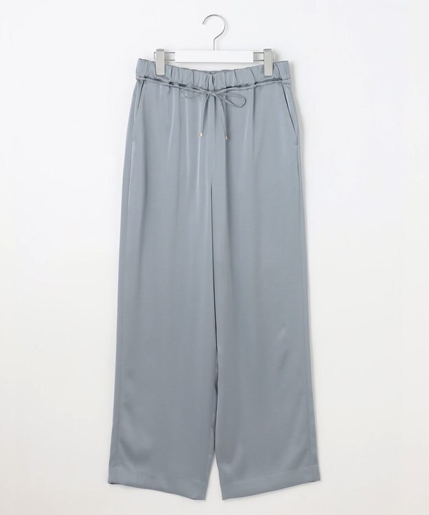 自由区 【Exclusive】シャイニーサテンドロスト パンツ チャコール